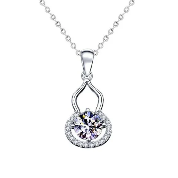Certified 1ct. t.w. Moissanite Diamond Pear Shape Pendant Necklace NEW - Picture 5 of 10